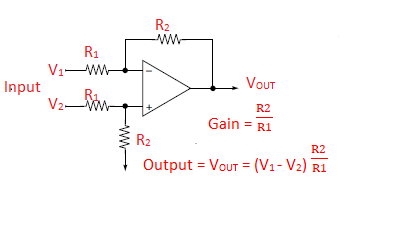 A single op-amp in a differential configuration A single op-amp in a differential configuration